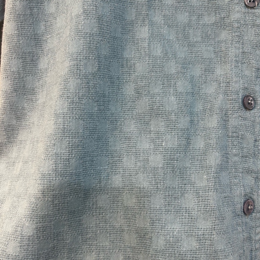 Vtg L.L.Bean Textured Waffle Pattern Button Down … - image 4